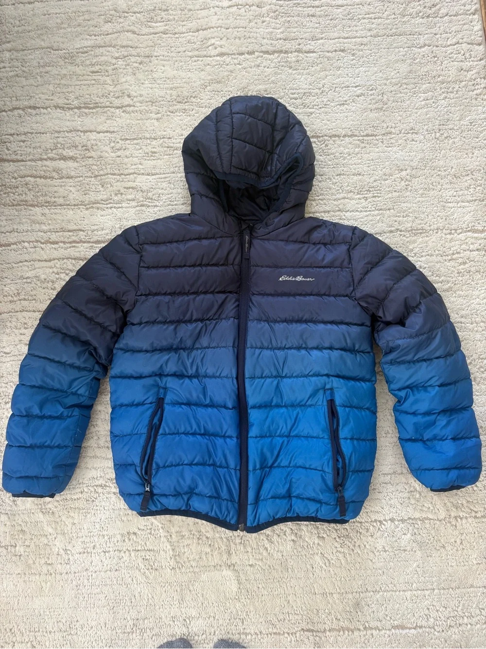 Eddie Bauer Reversible Down Hooded Jacket